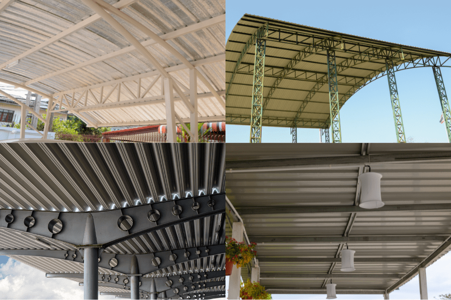 awnings and metal parking roofs